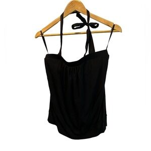 JACOB Black Stretch Bubble Loose Fit Halter Dressy Top M
